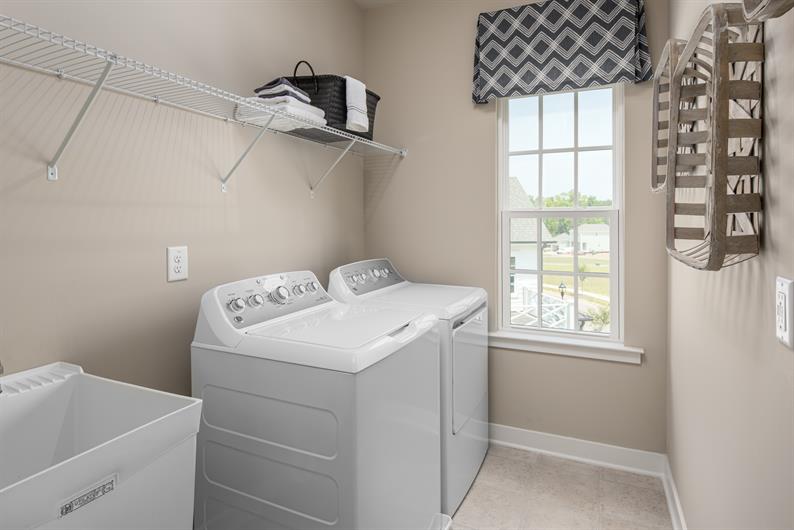 Convenient upstairs laundry 