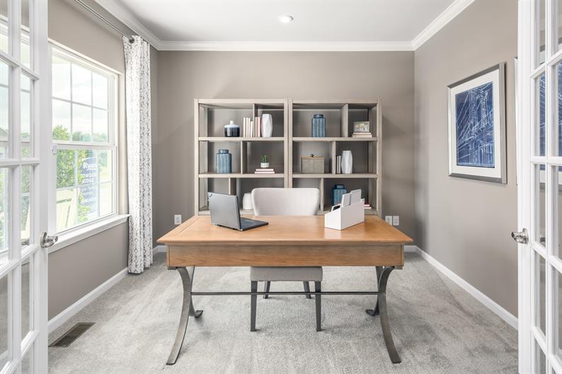 FLEXIBLE FLOORPLANS WITH ROOM FOR A HOME OFFICE 